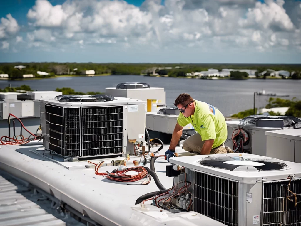 ac repair on commercial building